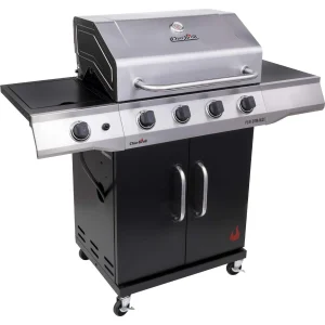 Char-Broil 4 Burner Propane Gas Grill With Cabinet, Silver/Black - 463353021