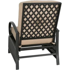 Adjustable Patio Recliner Lounge Chair With Cushion, 300 lbs - 38 (D) x 26.5 (W) x 38.5 (H) Inches