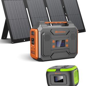 ZeroKor 300W Portable Power Station Bundle With 60W Solar Panel And 120W Power Bank