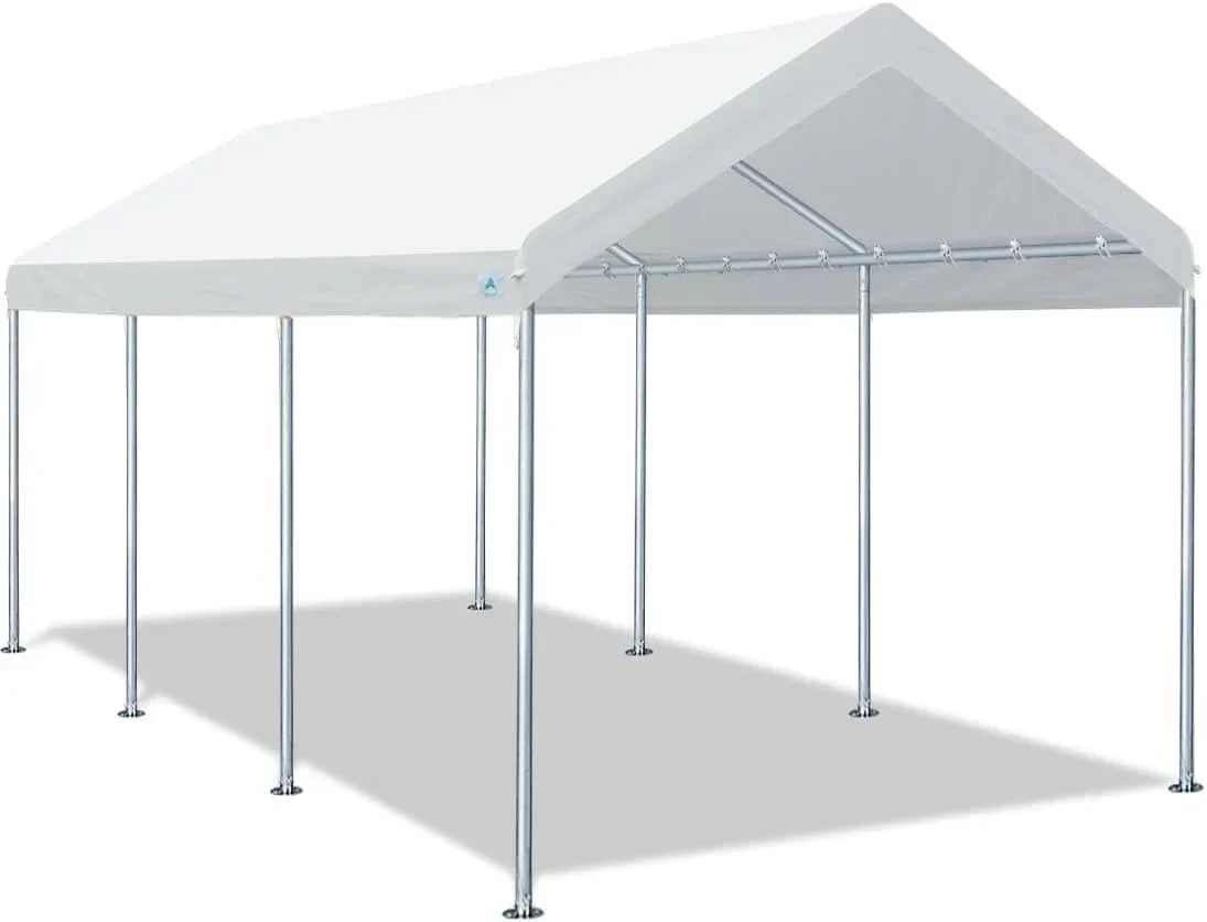 ADVANCE OUTDOOR Heavy Duty Portable Carport 10x20 ft, Beige