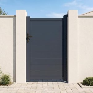 Casanoov Aluminum Swing Gate 392 cm x 161 cm Anthracite Gray RAL 7016 - KIT-000024