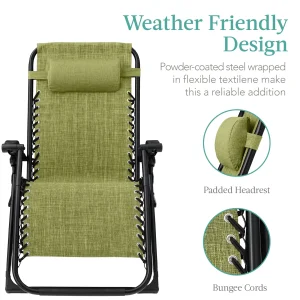Best Choice Products Oversized Zero Gravity Folding Recliner With Removable Cushion And Side Tray - Fossil Gray
