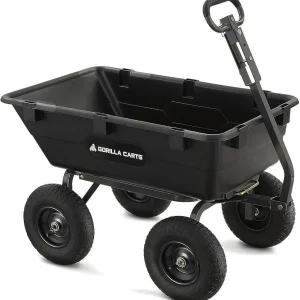 Gorilla Carts Utility Dump Wagon 6 Cubic Feet 1200 lb Capacity Black - GOR6PS