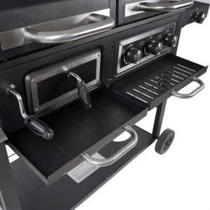 Dual Fuel Gas And Charcoal Combo Grill, Black With Stainless - GBC1793W