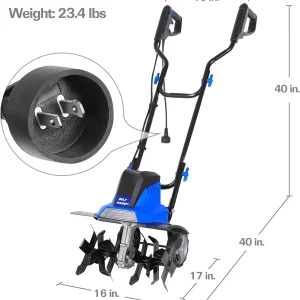 BILT HARD Electric Garden Tiller Cultivator 16 inch 13.5 Amp 6 Steel Tines