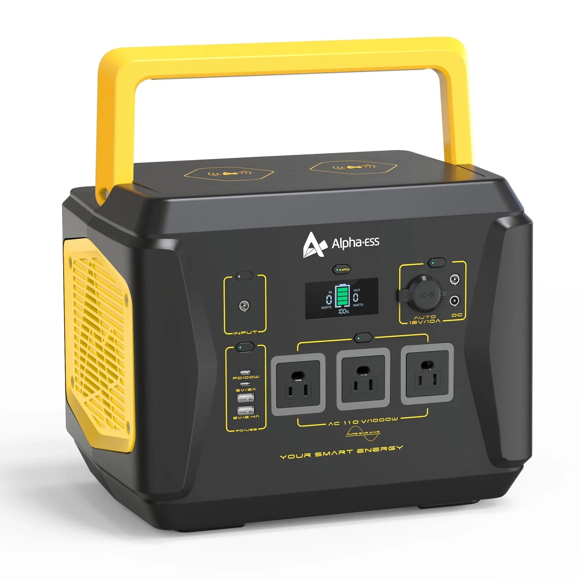 AlphaESS Portable Power Station 1036Wh, 1000W AC Output, 2000W Peak - AP1000