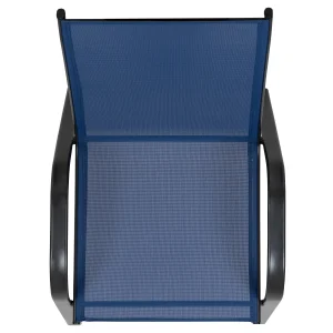 Emma + Oliver Outdoor Stack Chairs, Gray, 4 Pack, 21.25in W x 29in D x 36in H