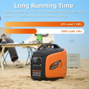 Portable Inverter Generator 2500W Gas Powered - Orange