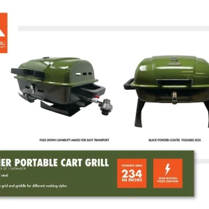 Ozark Trail Portable 1 Burner Propane Grill With Interchangeable Griddle Plate
