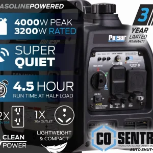 Pulsar 4000-Watt Quiet Inverter Generator With CO Sentry - PGD40iSCO