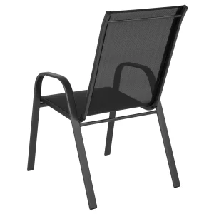 Emma + Oliver Outdoor Stack Chairs, Gray, 4 Pack, 21.25in W x 29in D x 36in H