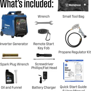 Westinghouse Dual Fuel Portable Inverter Generator, 4000 Peak Watt, Remote Electric Start