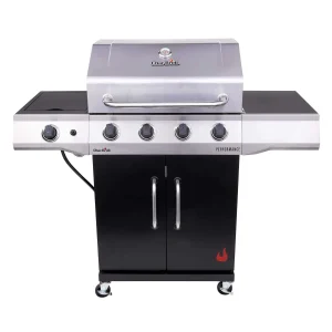 Char-Broil 4 Burner Propane Gas Grill With Cabinet, Silver/Black - 463353021