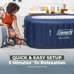 Coleman SaluSpa Atlantis AirJet Inflatable Hot Tub, 4 to 6 Person, 140 Air Jets, 71 x 28 in