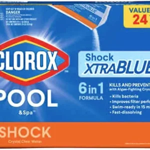 Clorox Pool & Spa XtraBlue Shock Algaecide Treatment 1 lb Bag, Case of 24