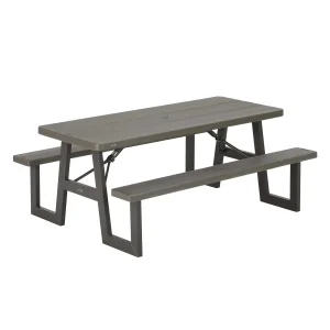 Lifetime 6-Foot W-Frame Folding Picnic Table, Brown - 60233