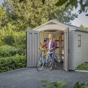 Keter Resin Outdoor Storage Shed, Taupe, 8 x 11 Foot - Factor