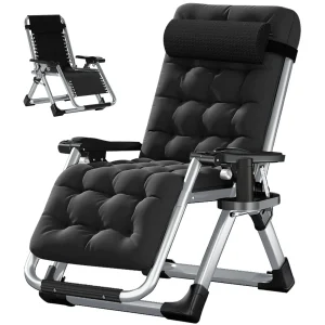 NAIZEA Zero Gravity Lawn Recliner Chairs, 2 Pack, Black