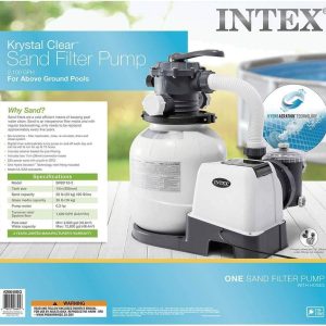 Intex Krystal Clear 16 Inch 3,000 GPH Above-Ground Pool Sand Filter Pump - 26651EG
