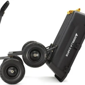 Poly Dump Garden Cart With No-Flat Tires, 7 Cubic Feet, 1200-Pound Capacity, Black - 7GCG-NF