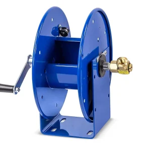 Coxreels Compact Hand Crank Steel Hose Reel, 4,000 PSI, Holds 3/8 in x 50 ft Hose - 112-3-50