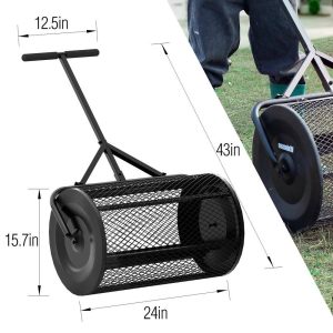 SP-001-JNN Peat Moss Compost Spreader - 24 in Metal Handle