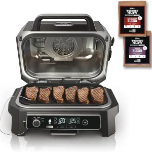 Ninja 7-in-1 Portable Electric Outdoor Grill And Smoker With Thermometer, Grey - OG751BRN