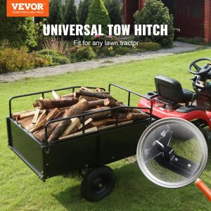 VEVOR Steel ATV Dump Cart, 750 lbs, 15 Cubic Feet - Garden Utility Trailer