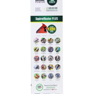 Brome Squirrel Buster Plus Tube Bird Feeder, 23 in, 3 Qt, 2 Pack - Cardinal Perch Ring
