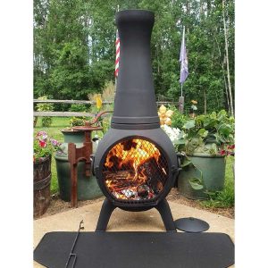 The Blue Rooster Prairie Fire Cast Aluminum Outdoor Chiminea Fireplace - Prairie Fire