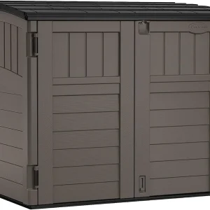 Suncast Horizontal Resin Storage Shed, 34 Cu Ft, Floor Included, Stoney Black