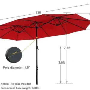Patio Dining Set With Umbrella And 6 Sling Dining Swivel Chairs, 8-Piece - 60 x 37.4 x 28 Inches