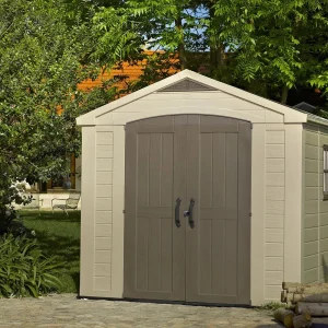 Keter Resin Outdoor Storage Shed, Taupe, 8 x 11 Foot - Factor