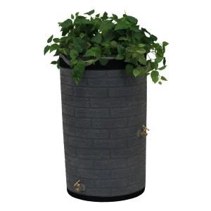 Good Ideas Impressions Downton Rain Saver Rain Barrel, 50 Gallon, Dark Granite - IMP-D50-DAR