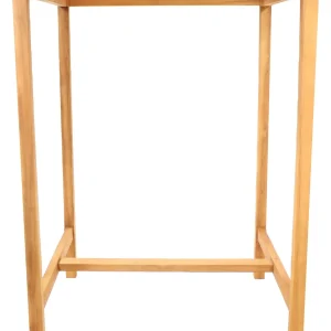 Sunnydaze Solid Teak Wood Square Patio Bar Table, 31.5in W x 31.5in D x 43.5in H