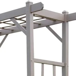 Dura-Trel PVC Garden Arbor, Elmwood, Mocha, 57in x 85in