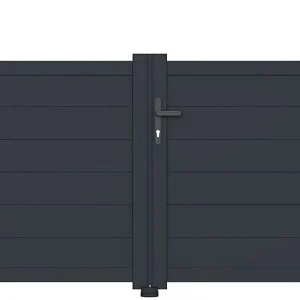 Casanoov Aluminum Swing Gate 392 cm x 161 cm Anthracite Gray RAL 7016 - KIT-000024