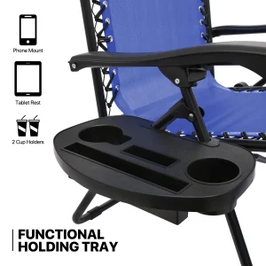 MoNiBloom Zero Gravity Reclining Chairs Set Of 2 With Canopy Shade And Headrest, Black - 330 lbs