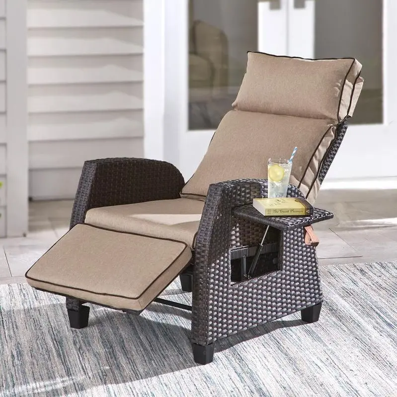 Weatherproof Outdoor Recliner Chair - 330 lbs Capacity, Steel Frame