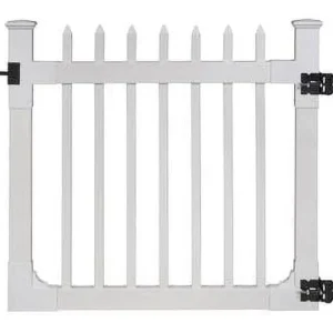 WamBam White Vinyl Picket Fence Panel Kit, 4ft H x 6ft W, 1 Panel + 1 Post - BL19101