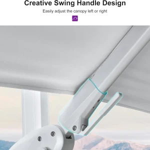 PURPLE LEAF 9' x 12' White Right-Left Tilt Aluminum Cantilever Patio Umbrella