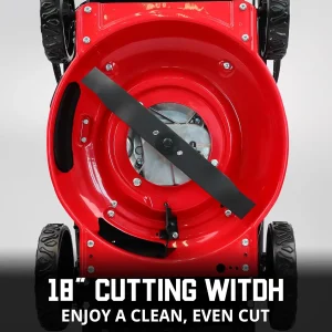 PowerSmart 18 in 144cc OHV 3-In-1 Gas-Powered Walk-Behind Lawn Mower With Mulch Bag