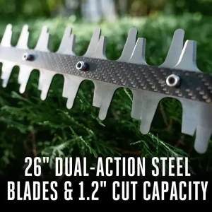 EGO POWER+ Hedge Trimmer - 26-Inch Dual-Action Blades, Carbon Fiber Rail, 56V Battery Compatible