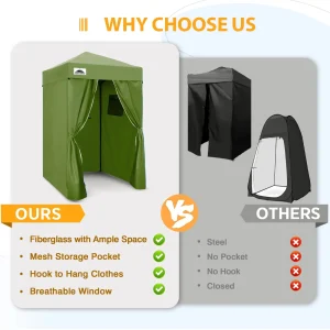EAGLE PEAK Ultra Compact 4 ft x 4 ft Pop-Up Changing Room Canopy - Flex