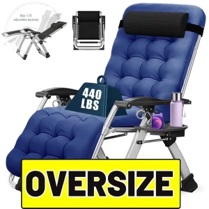 NAIZEA Zero Gravity Lawn Recliner Chairs, 2 Pack, Black