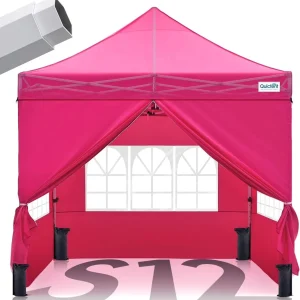 Quictent 10 x 10 ft Pop-Up Canopy Tent With Reflective Top, Fluorescent Rope And Vented Top
