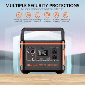 Giomre Portable Power Station 297Wh, 600W AC Output, 100W Fast Charging - M6