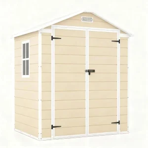 Patiowell 6x4 FT Resin Outdoor Storage Shed With Floor - Light Gray