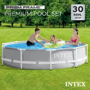 Intex Prism Frame Above Ground Swimming Pool 14ft x 42in With Pump - 26719EH