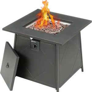 Four Seasons Courtyard 28-Inch Square 50,000 BTU Gas Fire Pit Table - SRGF11634